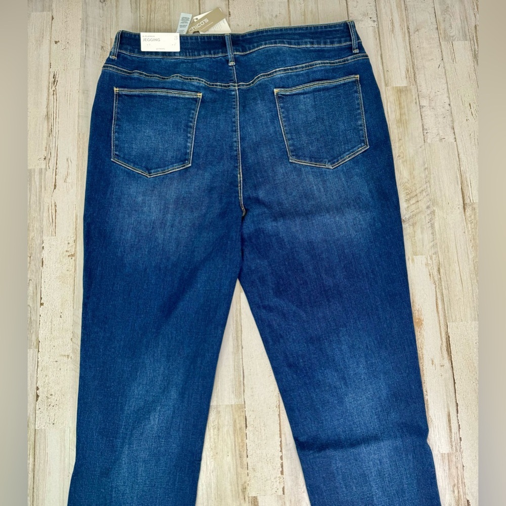 CHICO’S The Platinum Jeggings 3 Blue Denim Slim Tapered Fit NWT - Picture 9 of 10